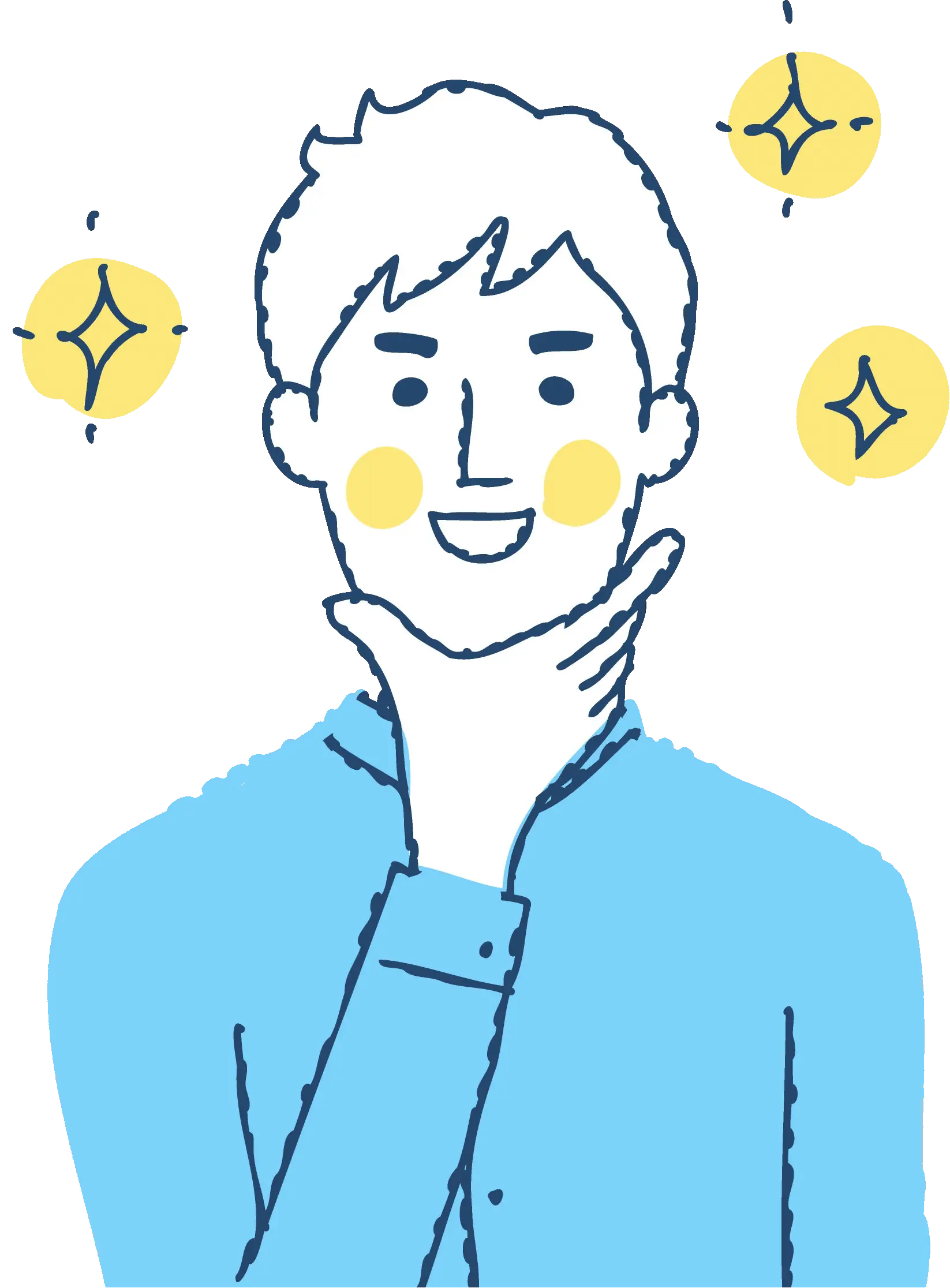 髭を綺麗にした男性のイラスト