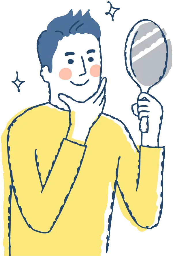 髭を綺麗にした男性のイラスト
