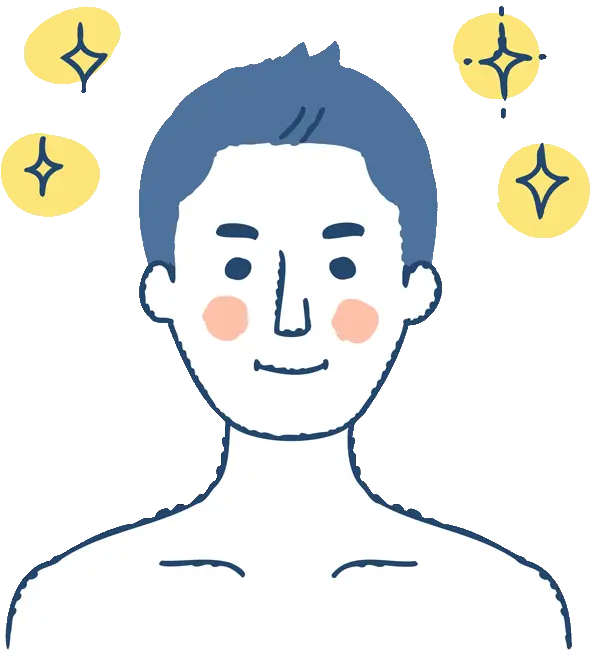 髭を綺麗にした男性のイラスト