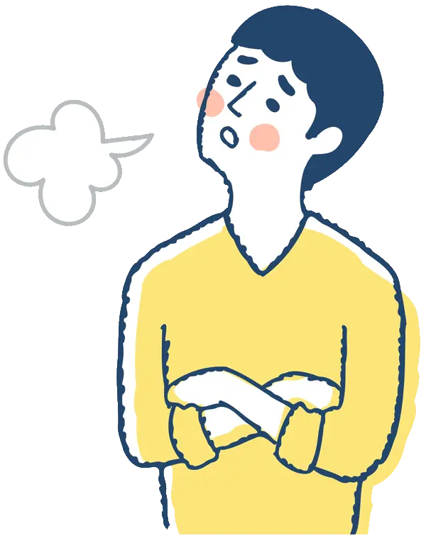 ため息を付いている男性のイラスト
